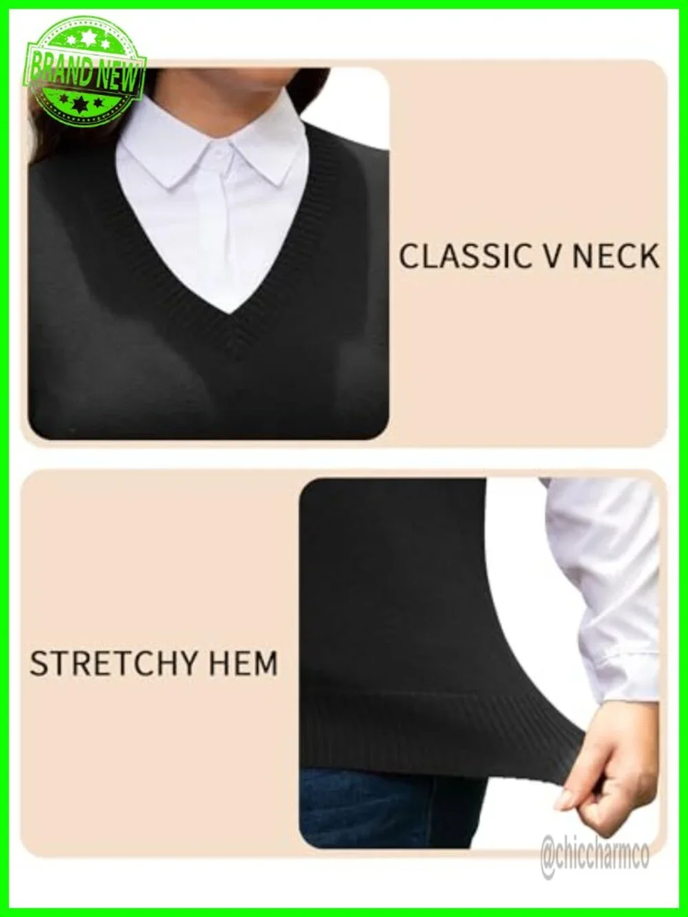 Plus Size V Neck Knit Sweater Vest Sleeveless Lightweight Layering Pullover Top